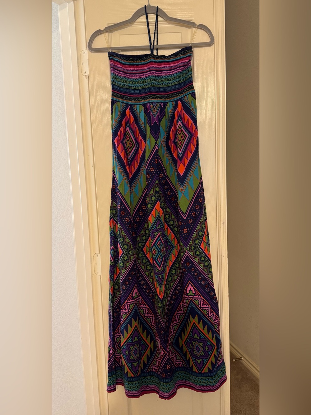 Flying Tomato Tribal Diamond Print Maxi Dress in 100% Rayon